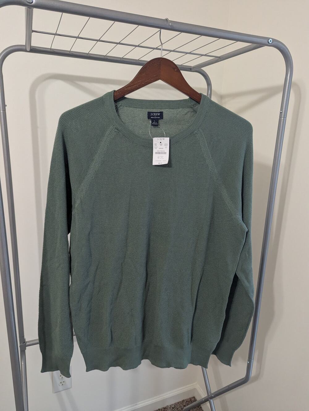 NWT J.Crew Factory Men's 100% Crewneck Sweater Gray Size L CD617